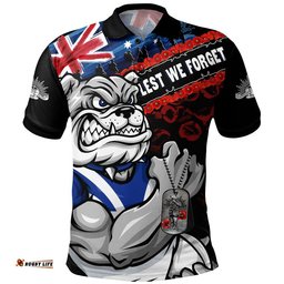 Canterbury-Bankstown Bulldogs Polo Shirt Anzac Remembrance Of The Fallen