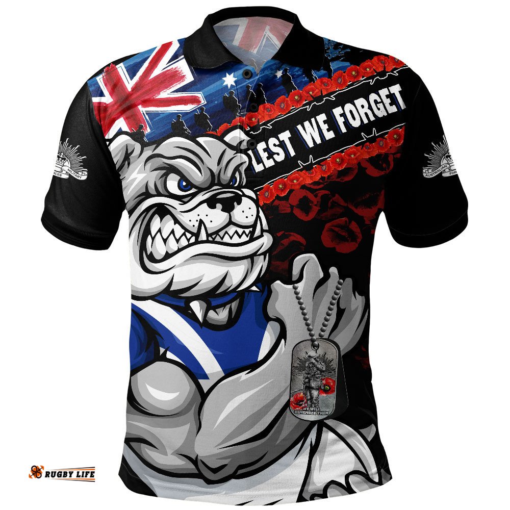 Canterbury-Bankstown Bulldogs Polo Shirt Anzac Remembrance Of The Fallen