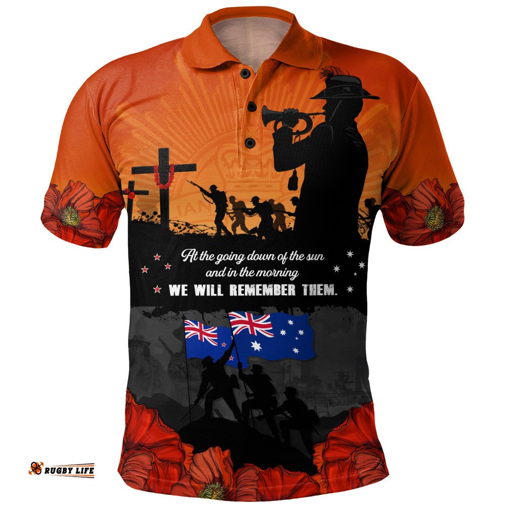 Australia Polo Shirt Anzac Day Lives Given In Service