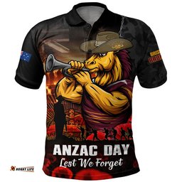Brisbane Broncos Polo Shirt Anzac Day Rising Dawn Ceremony Lest We Forget Courage