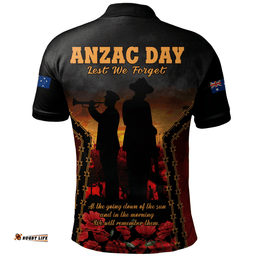Australia Polo Shirt Anzac Day Dawn Remembrance Eternal Tribute
