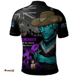 Port Adelaide Polo Shirt Anzac Day In Memory Of Animals That Served
