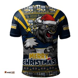 North Queensland Cowboys Polo Shirt Merry Christmas Festive Spirit Edition