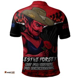 Melbourne Polo Shirt ANZAC Day Not For Victory For Remembrance