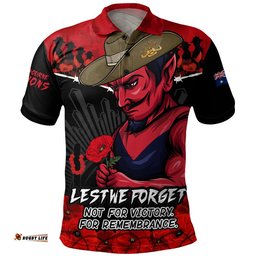 Melbourne Polo Shirt ANZAC Day Not For Victory For Remembrance