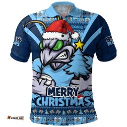 New South Wales Blues Polo Shirt Merry Christmas Festive Spirit Edition