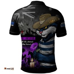 Geelong Cats Polo Shirt Anzac Day In Memory Of Animals That Served