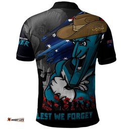 Port Adelaide Polo Shirt ANZAC Inspired Football Fan Memorial Design