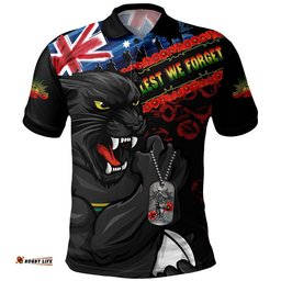 Penrith Panthers Polo Shirt Anzac Remembrance Of The Fallen