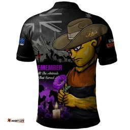 GWS GIANTS Polo Shirt Anzac Day In Memory Of Animals That Served