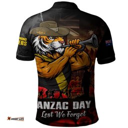 Richmond Polo Shirt ANZAC Day Lest We Forget Red Poppy And Honor The Brave Tribute
