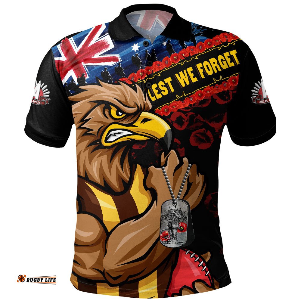 Hawthorn Polo Shirt Lest We Forget Eternal Honor