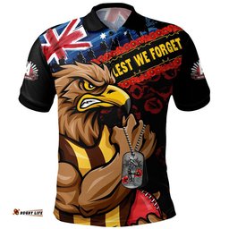 Hawthorn Polo Shirt Lest We Forget Eternal Honor