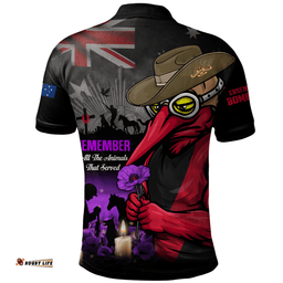 Essendon Polo Shirt Anzac Day In Memory Of Animals That Served