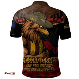 Hawthorn Polo Shirt ANZAC Day Not For Victory For Remembrance