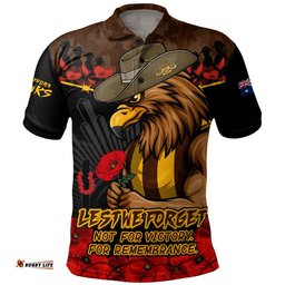 Hawthorn Polo Shirt ANZAC Day Not For Victory For Remembrance