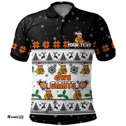 GWS GIANTS Polo Shirt Special Ugly Christmas Holiday Footy Fans
