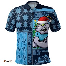 New South Wales Blues Polo Shirt Winter Knit Magic Holiday Spirit
