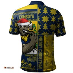 North Queensland Cowboys Polo Shirt Christmas Magic Knit Style Winter Glow