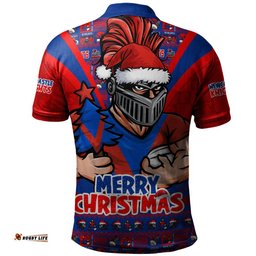 Newcastle Knights Polo Shirt Merry Christmas Festive Spirit Edition