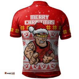 Gold Coast SUNS Polo Shirt Special Ugly Christmas Holiday Footy Fans