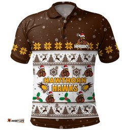Hawthorn Polo Shirt Special Ugly Christmas Holiday Footy Fans