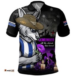 North Melbourne Polo Shirt Anzac Day In Memory Of Animals That Served