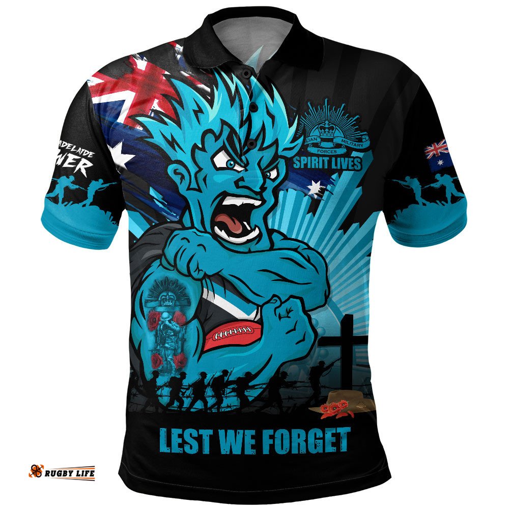 Port Adelaide Polo Shirt ANZAC Day Honour And Football Legacy