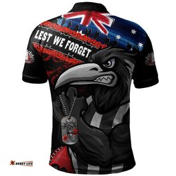 Collingwood Polo Shirt Lest We Forget Eternal Honor