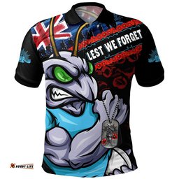 New South Wales Blues Polo Shirt Anzac Remembrance Of The Fallen