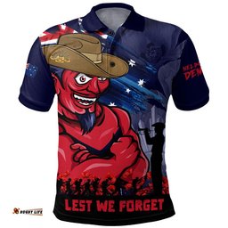 Melbourne Polo Shirt ANZAC Inspired Football Fan Memorial Design