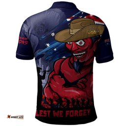 Melbourne Polo Shirt ANZAC Inspired Football Fan Memorial Design