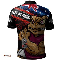 Queensland Maroons Polo Shirt Anzac Remembrance Of The Fallen