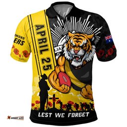 Richmond Polo Shirt Anzac Day Lest We Forget Memorial