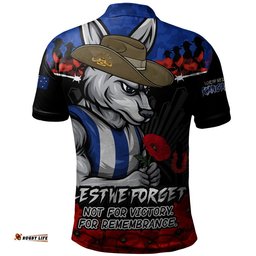 North Melbourne Polo Shirt ANZAC Day Not For Victory For Remembrance
