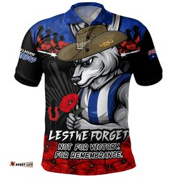 North Melbourne Polo Shirt ANZAC Day Not For Victory For Remembrance