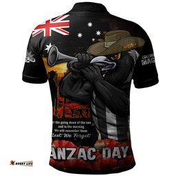 Collingwood Polo Shirt Anzac Day Dawn Of Courage Eternal Tribute