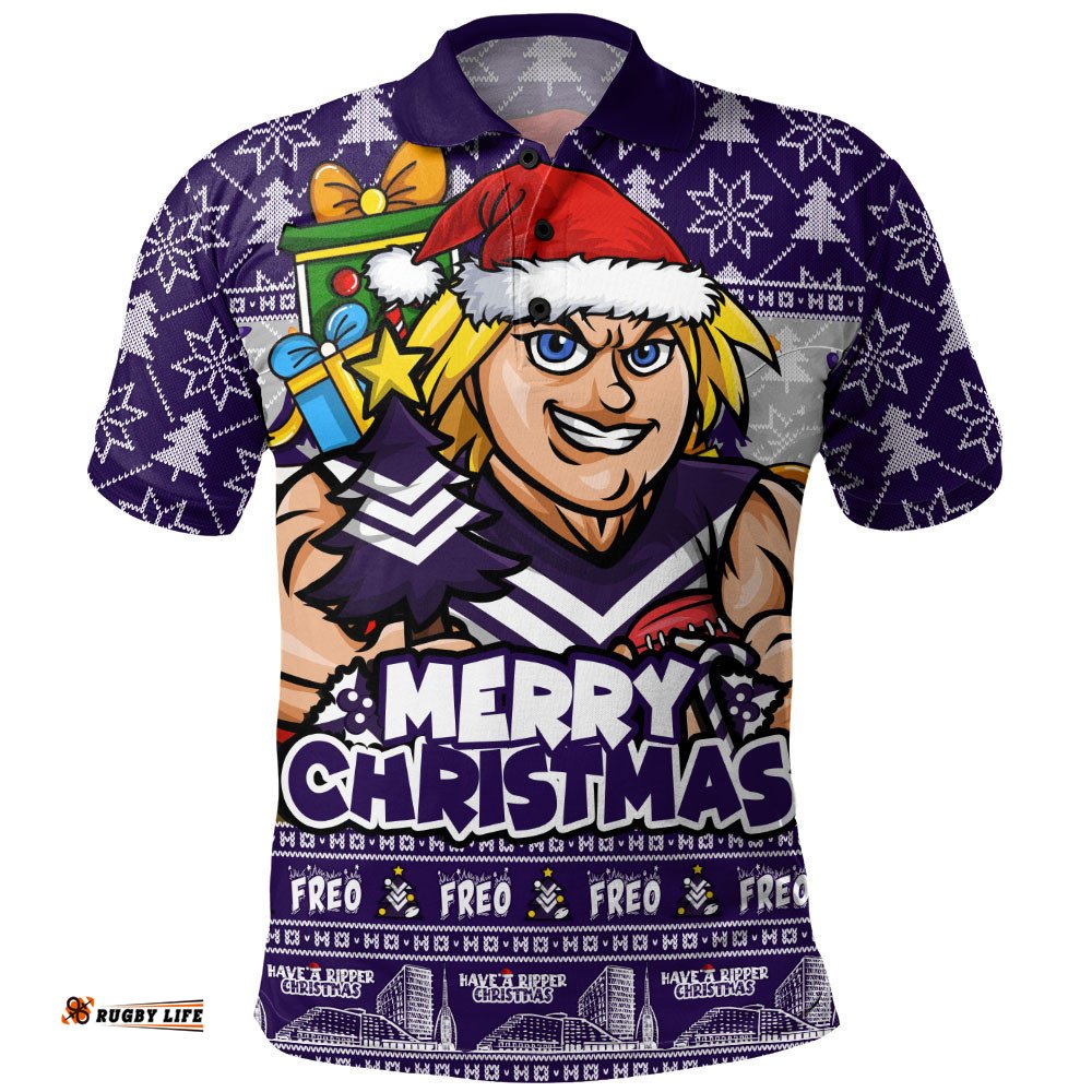 Fremantle Polo Shirt Festive Holiday Merry Christmas Vibe