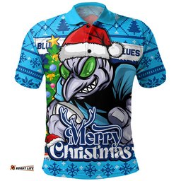 New South Wales Blues Polo Shirt Merry Christmas Game Day Knit Style Team Edition