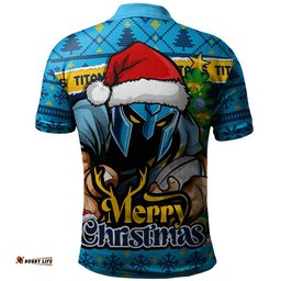 Gold Coast Titans Polo Shirt Merry Christmas Game Day Knit Style Team Edition