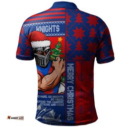 Newcastle Knights Polo Shirt Christmas Magic Knit Style Winter Glow