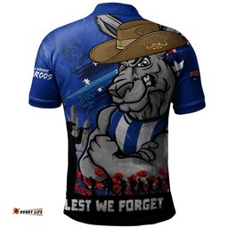 North Melbourne Polo Shirt ANZAC Inspired Football Fan Memorial Design