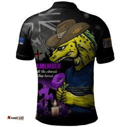 Parramatta Eels Polo Shirt Anzac Day Purple Poppy And Animals That Served
