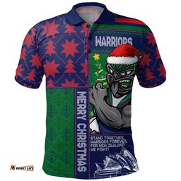 New Zealand Warriors Polo Shirt Christmas Magic Knit Style Winter Glow
