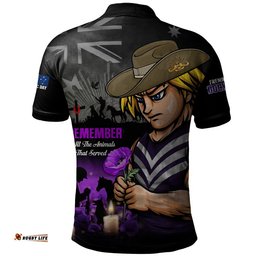 Fremantle Polo Shirt Anzac Day In Memory Of Animals That Served