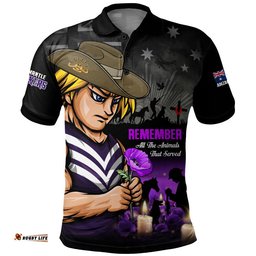 Fremantle Polo Shirt Anzac Day In Memory Of Animals That Served