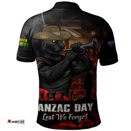 Penrith Panthers Polo Shirt Anzac Day Rising Dawn Ceremony Lest We Forget Courage