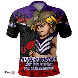 Fremantle Polo Shirt ANZAC Day Not For Victory For Remembrance
