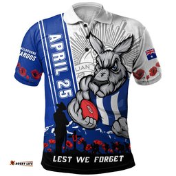North Melbourne Polo Shirt Anzac Day Lest We Forget Memorial