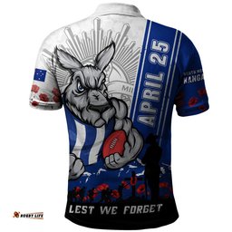 North Melbourne Polo Shirt Anzac Day Lest We Forget Memorial